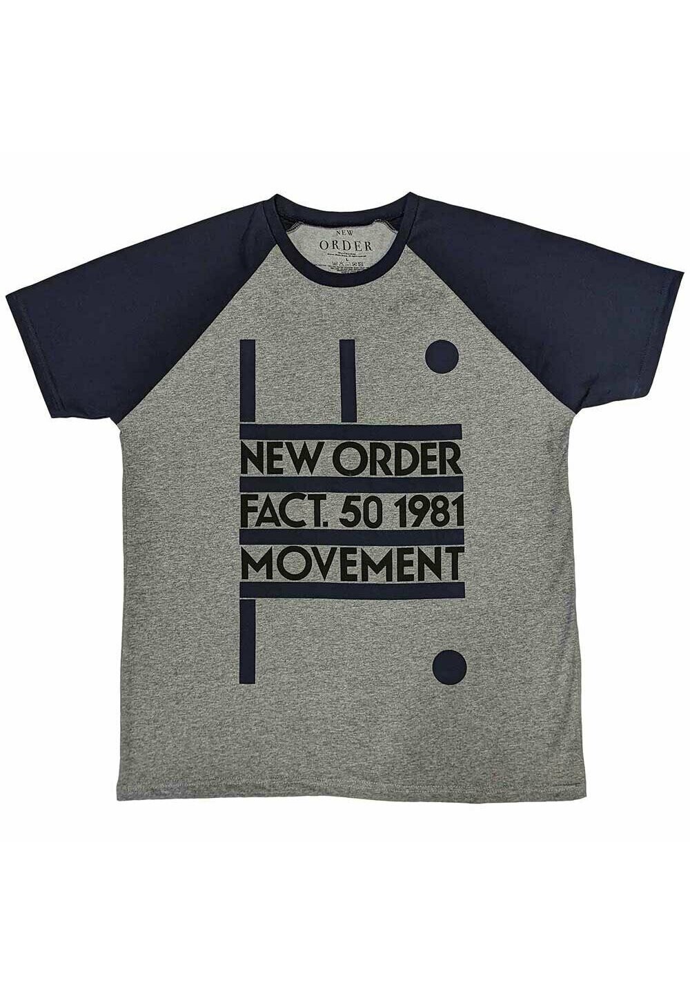 

Футболка с принтом NEW ORDER MOVEMENT RAGLAN Paradiso Clothing, серый