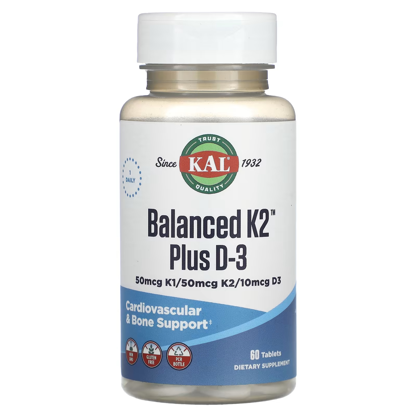 Витамин K2 + D3 KAL Balanced, 60 таблеток новогодний витамин d3 2000me vitamuno 60 таблеток