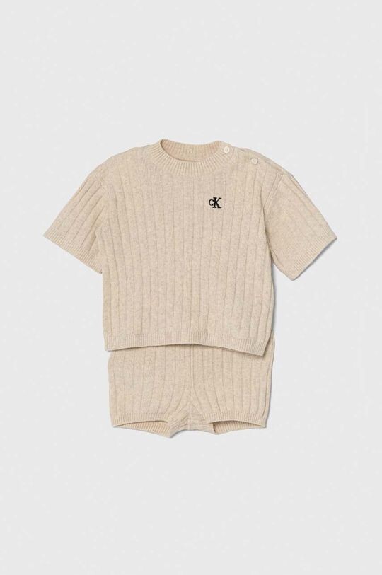 

Детский комплект из смесового льна Calvin Klein Jeans, бежевый