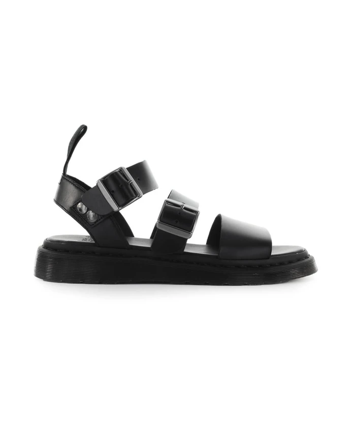 

Сандалии из вощеной кожи с ремешками Dr. Martens, черный