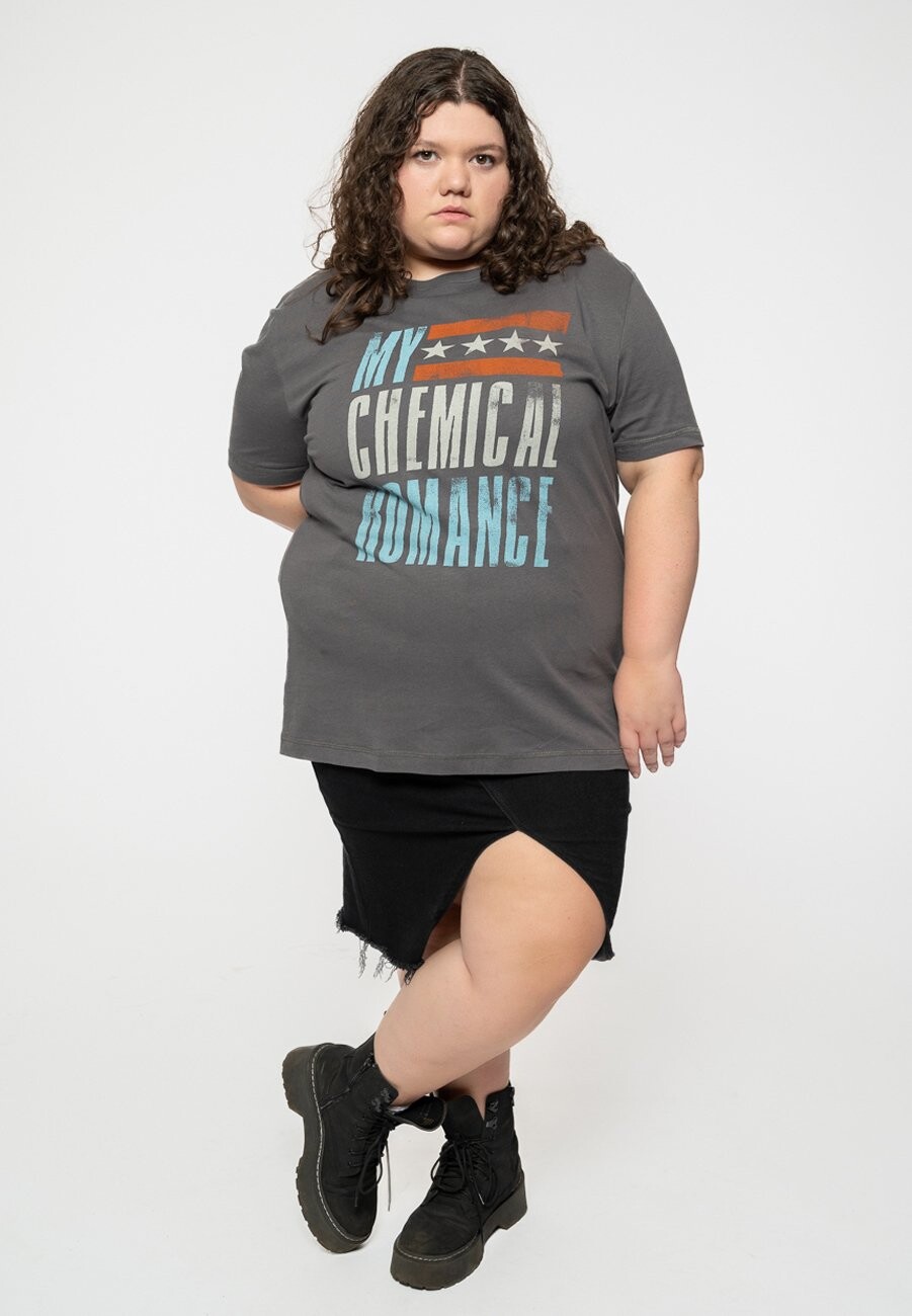 

Футболка с принтом MY CHEMICAL ROMANCE RACEWAY Paradiso Clothing, темно-серый
