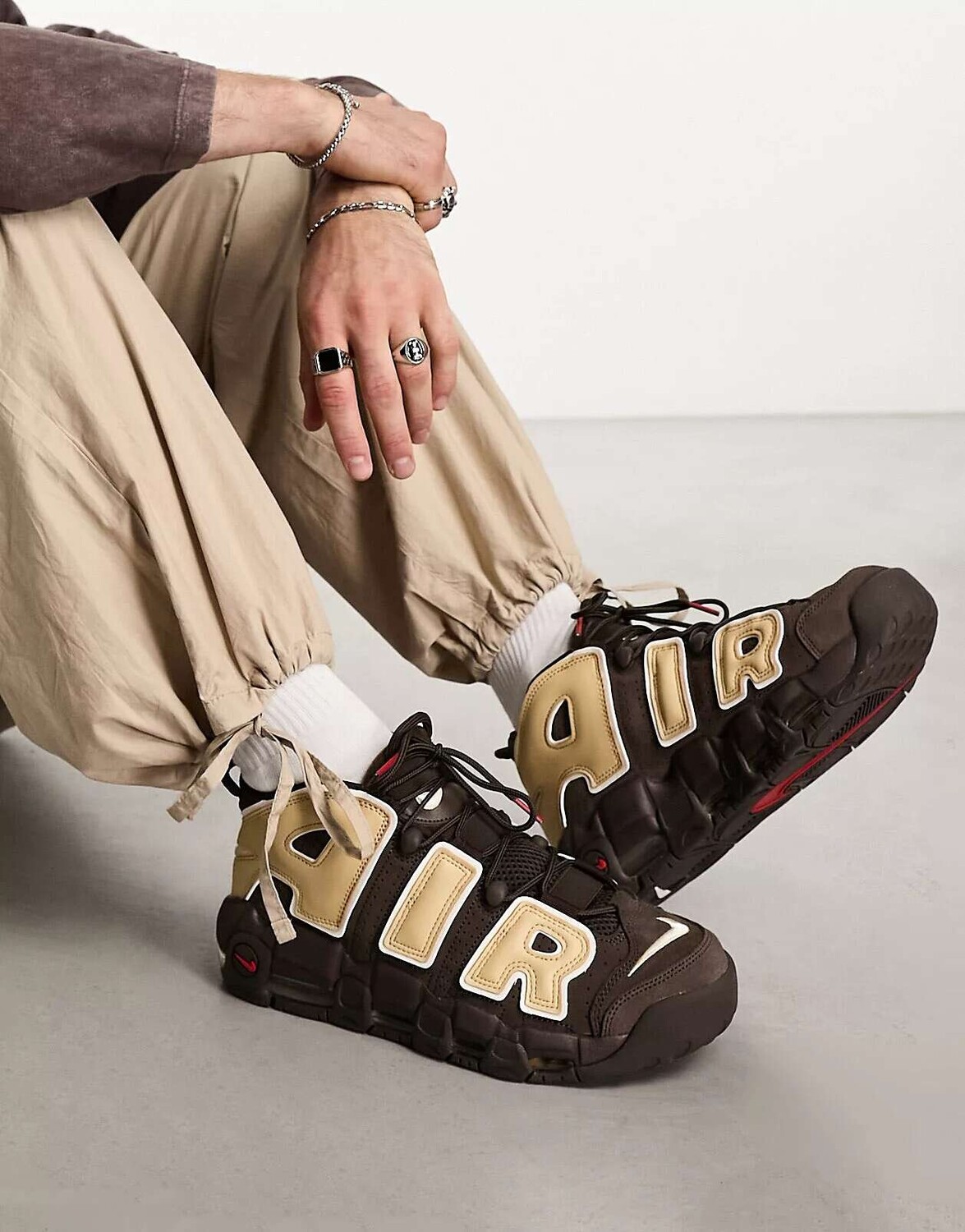 

Кроссовки Nike Air Uptempo '96 коричневого и бежевого цвета, Коричневый