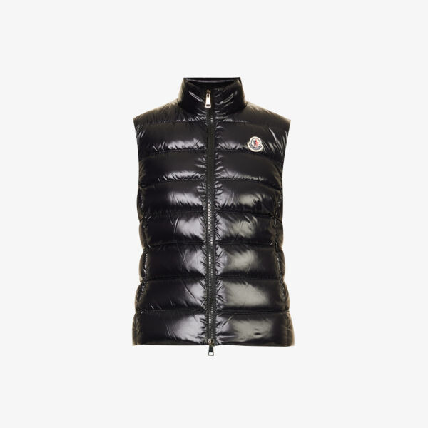 

Утепленный жилет Ghany, стандартного кроя, на пуху Moncler, черный