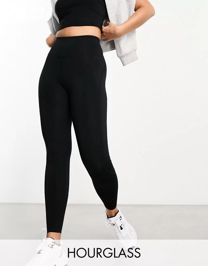 

Черные леггинсы для спортзала ASOS Hourglass Icon