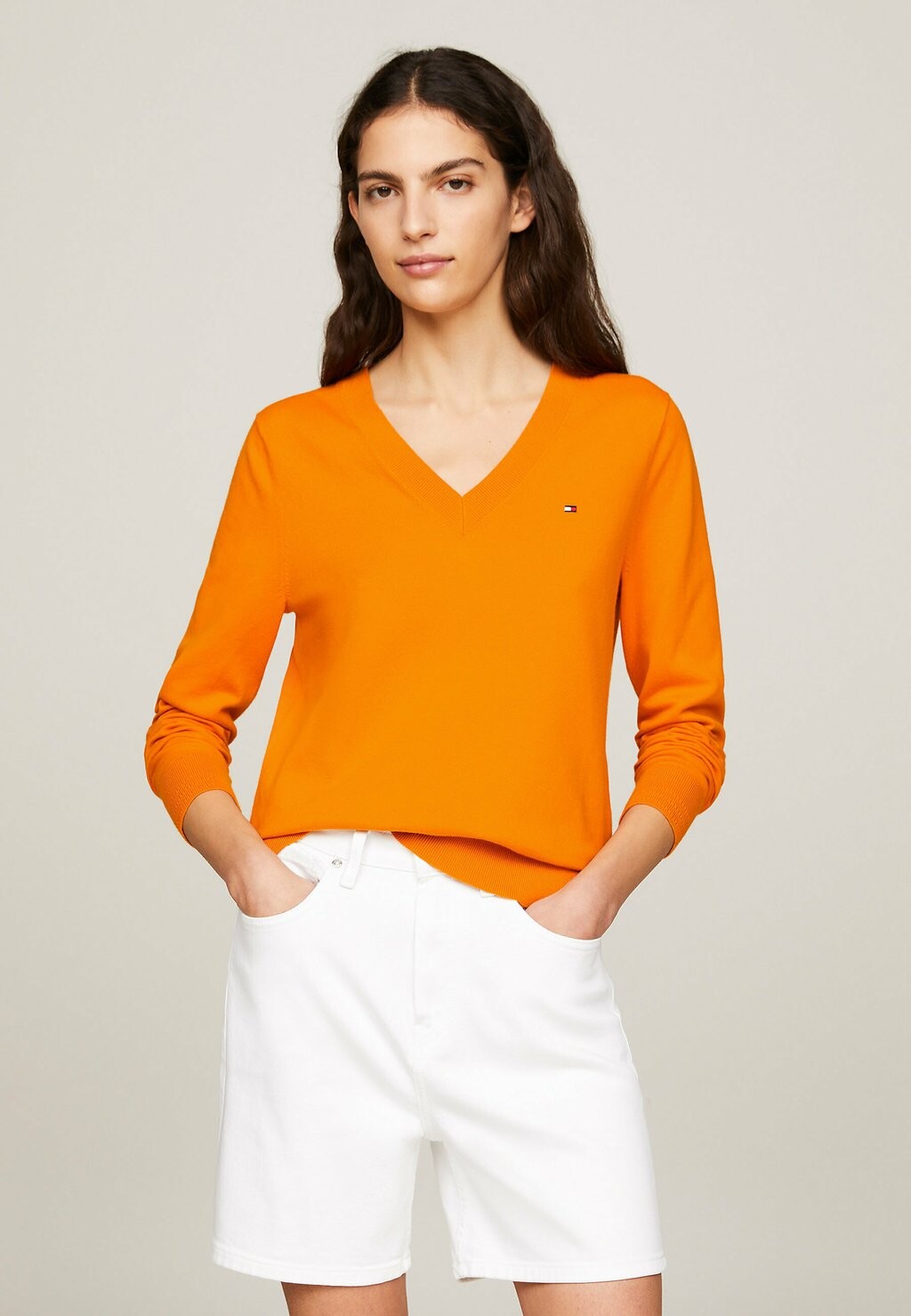 

Вязаный свитер STITCH V-NK Tommy Hilfiger, цвет rich ochre
