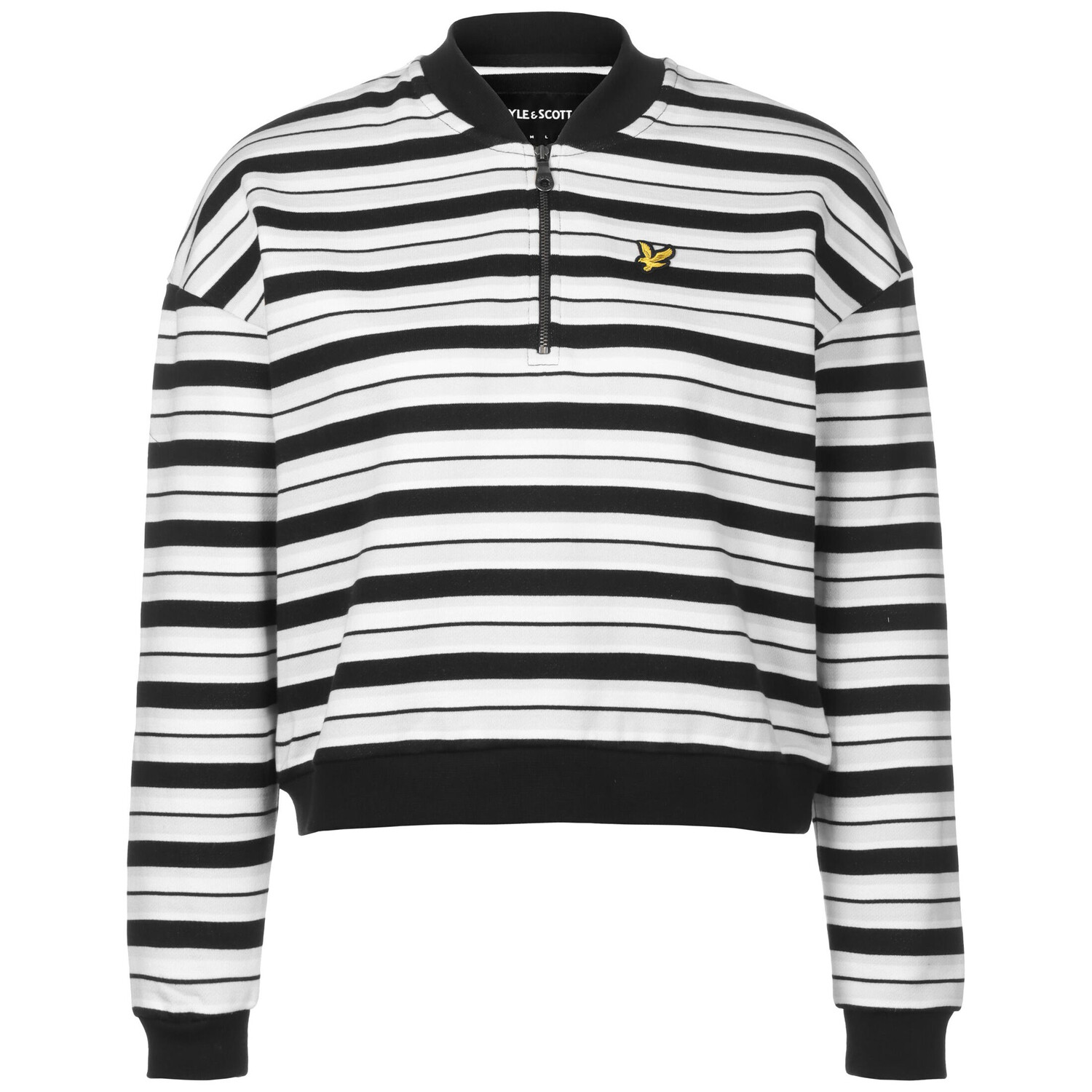 

Толстовка Lyle & Scott Stripe Bomber, черный