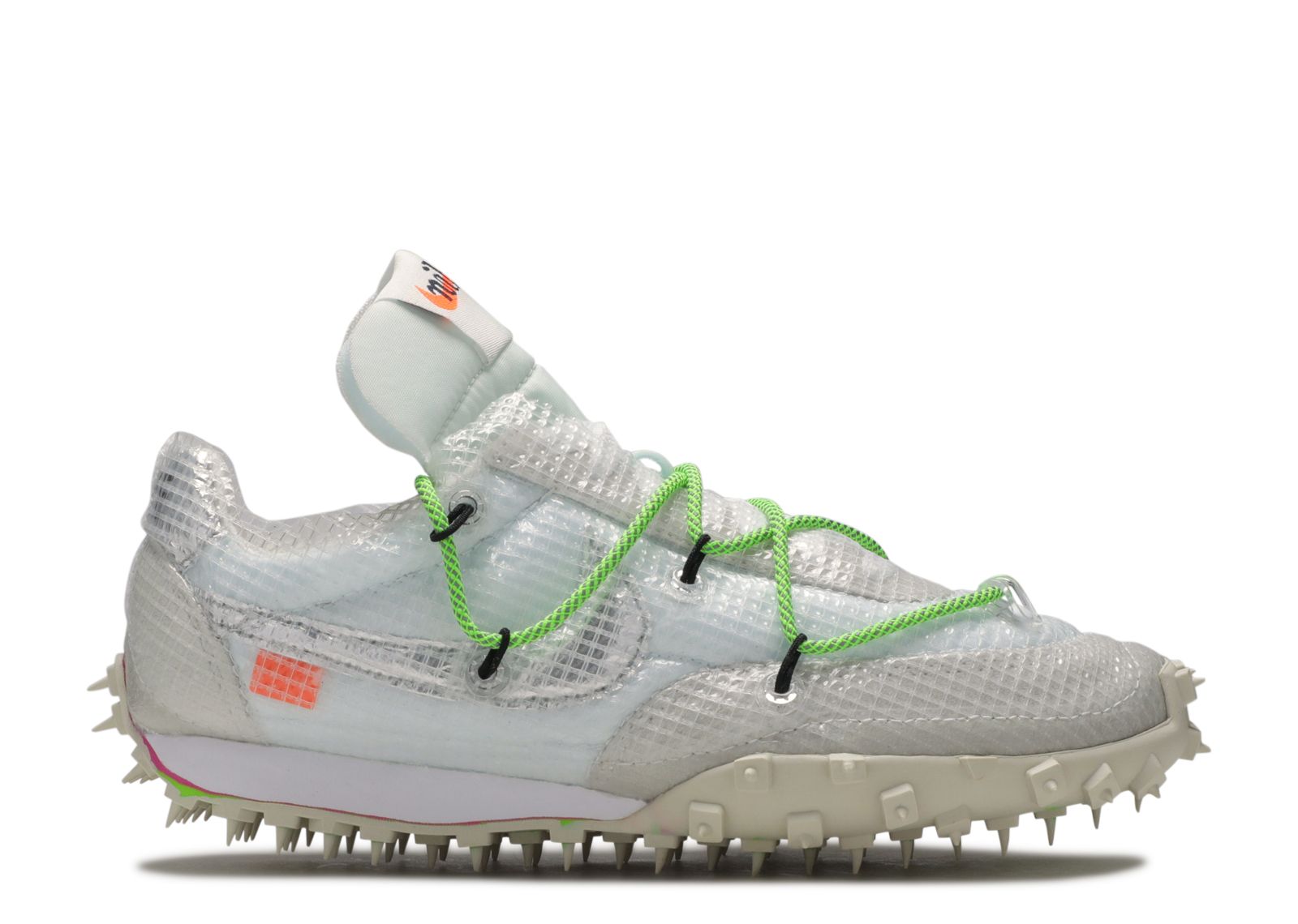 Кроссовки Nike Off-White X Wmns Waffle Racer 'Electric Green', белый