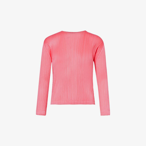 

Февральский вязаный топ со складками Pleats Please Issey Miyake, розовый