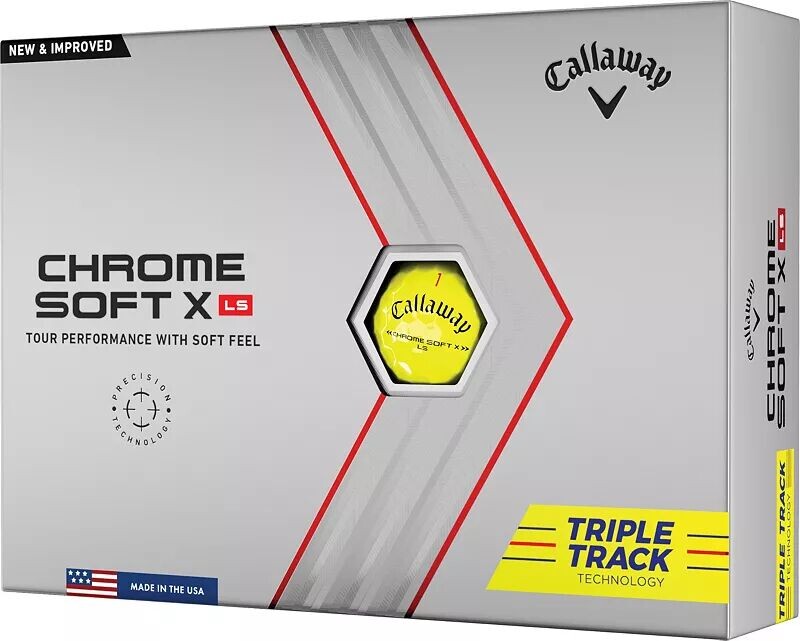 

Мячи для гольфа Callaway 2022 Chrome Soft X LS с тройной дорожкой, желтый