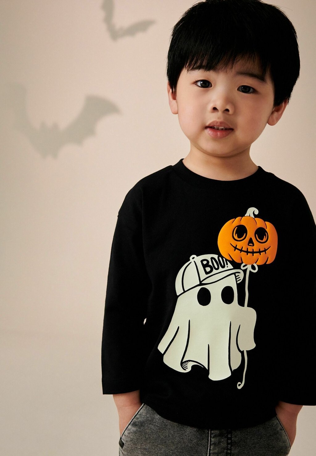 

Рубашка с длинным рукавом HALLOWEEN, REGULAR FIT Next, черный