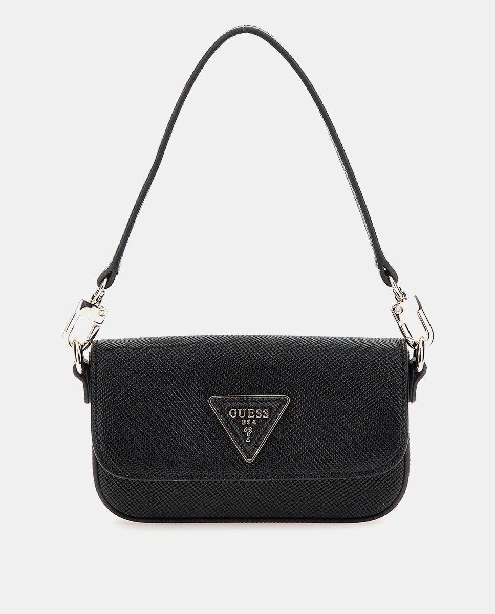

Черная гладкая сумка через плечо Mini Brynlee с клапаном Guess, черный