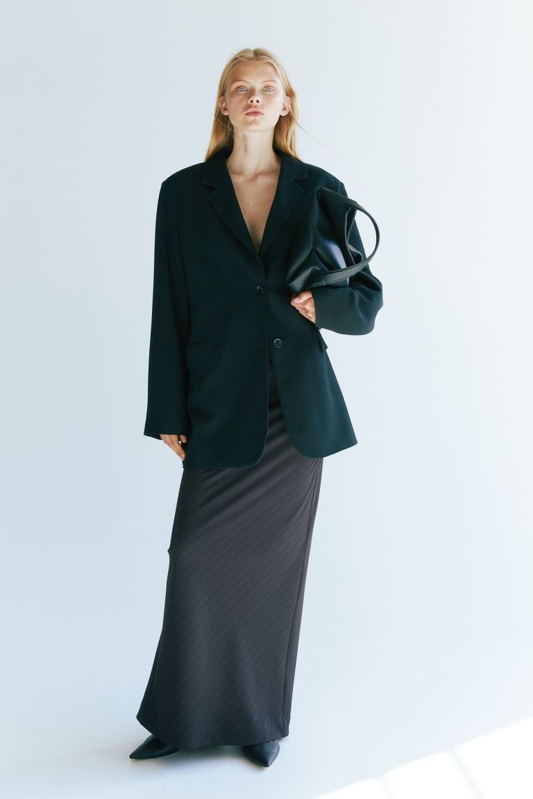 Габардиновая юбка H&M юбка женская плиссированная длинная с завышенной талией