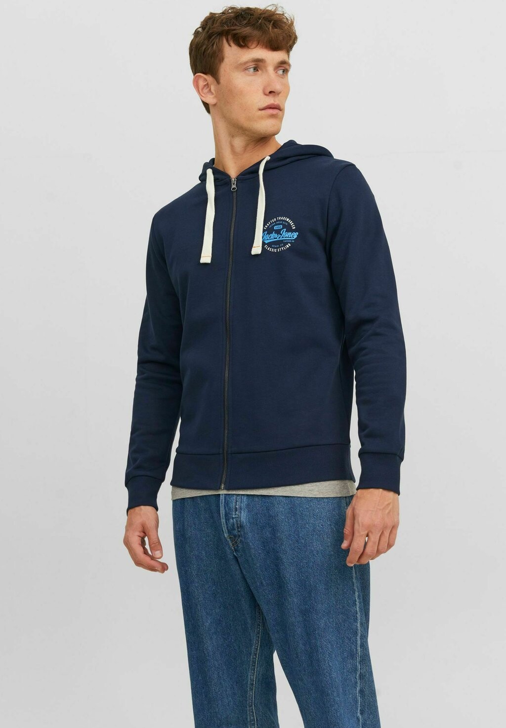 

Толстовка на молнии MIT REISSVERSCHLUSS Jack & Jones, темно-синий пиджак