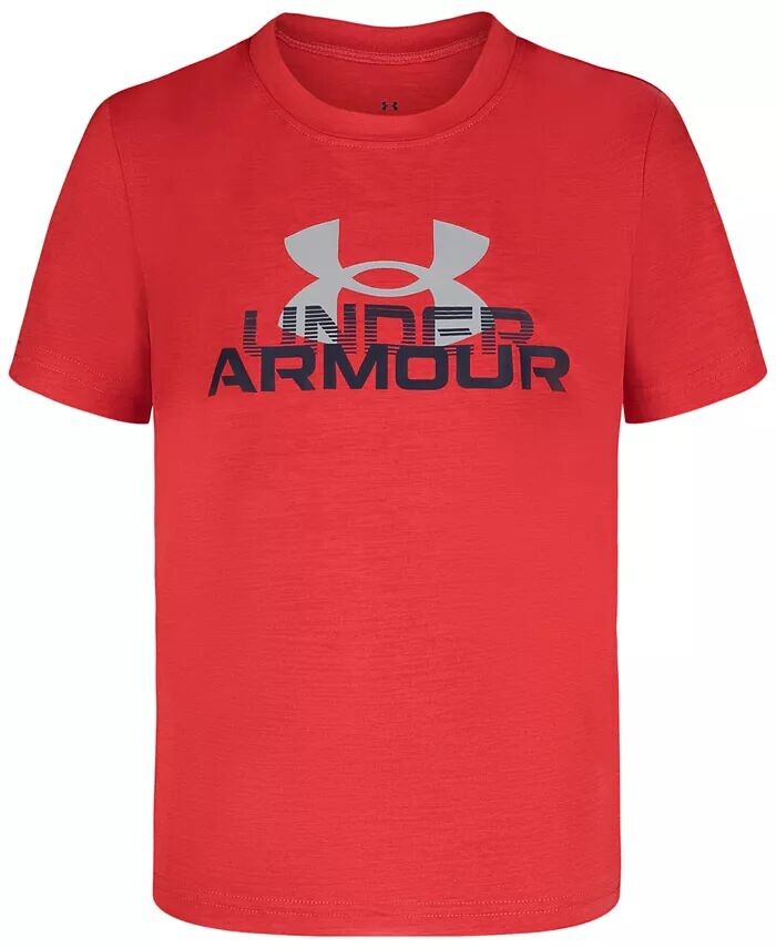 

Футболка с короткими рукавами и логотипом Little Boys Fade Wordmark Under Armour, синий