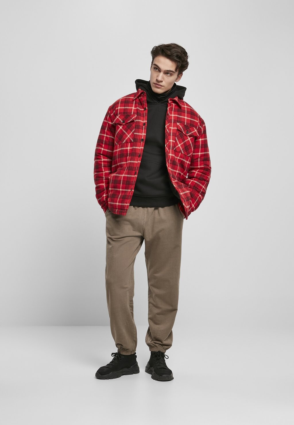 

Куртка Urban Classics СТЕГАНЫЙ ПЛЕД, цвет red/black/white