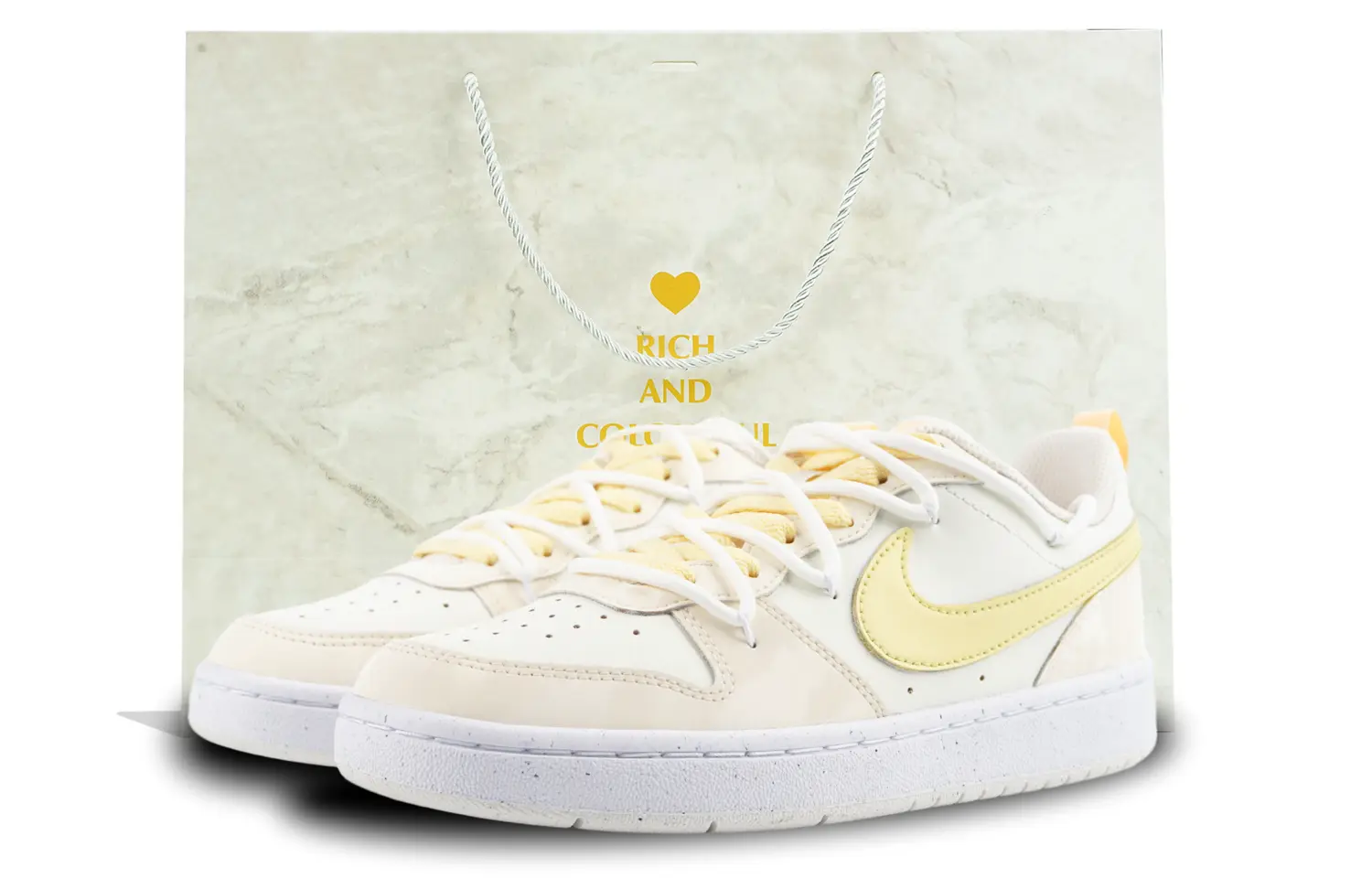 

Кроссовки Nike Court Borough Skateboarding Shoes Women's Low-top White/Yellow, белый/желтый