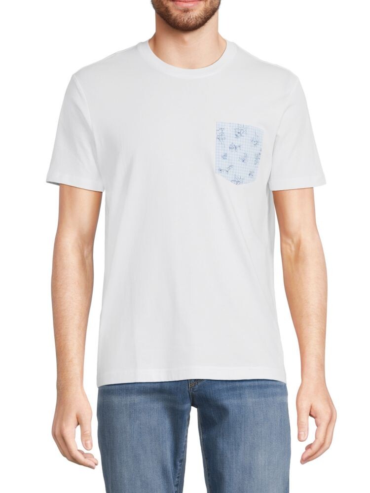 

Футболка с нашивкой в мелкую клетку Original Penguin, цвет Bright White