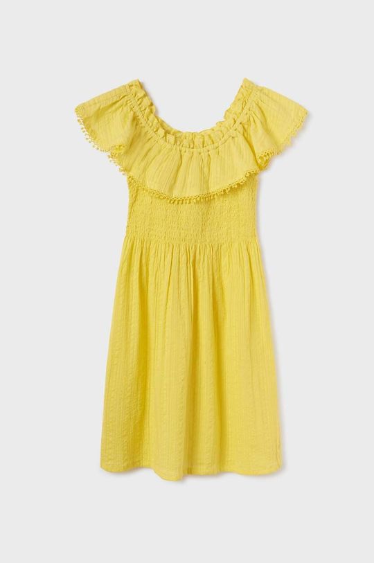 Детское хлопковое платье Mayoral, желтый mayoral детское хлопковое платье фиолетовый