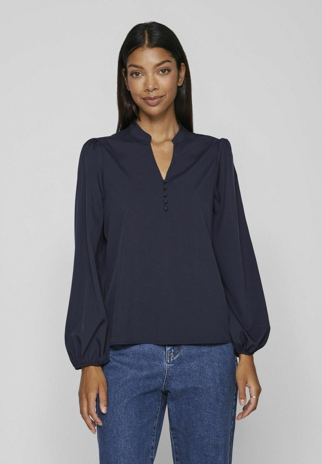 

Блузка VILA VILOUIS RELLA L S KA, цвет navy blazer