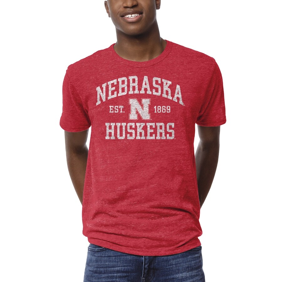 

Футболка с коротким рукавом League Collegiate Wear Nebraska Huskers, алый