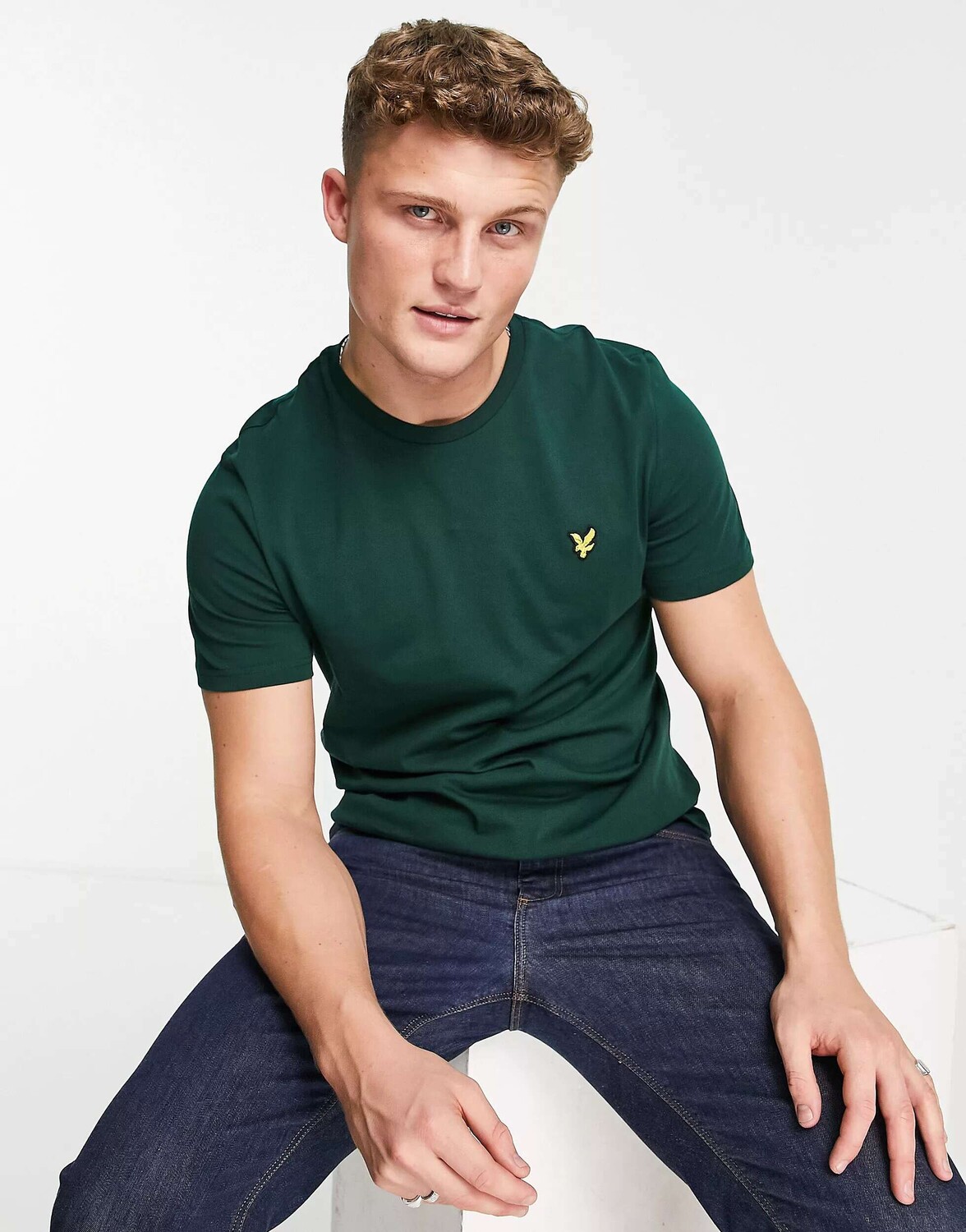 

Хлопковая футболка с логотипом Lyle & Scott цвета хаки - ХАКИ