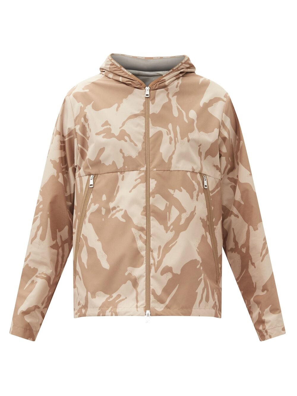 Куртка с капюшоном и камуфляжным принтом Moncler, бежевый
