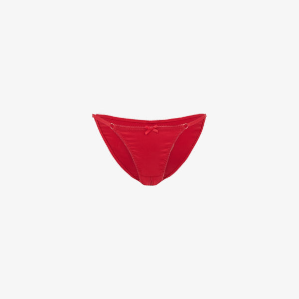 цена Трусики из эластичного шелка Ettie Ouvert с вырезами в форме сердца Agent Provocateur, красный