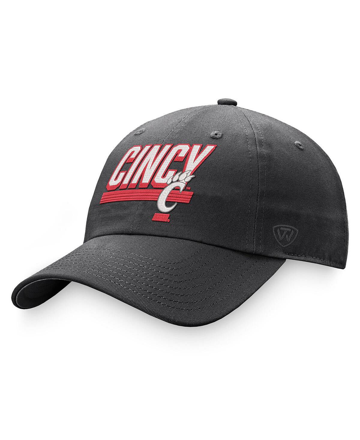 Мужская угольная регулируемая шляпа Cincinnati Bearcats Slice Top of the World
