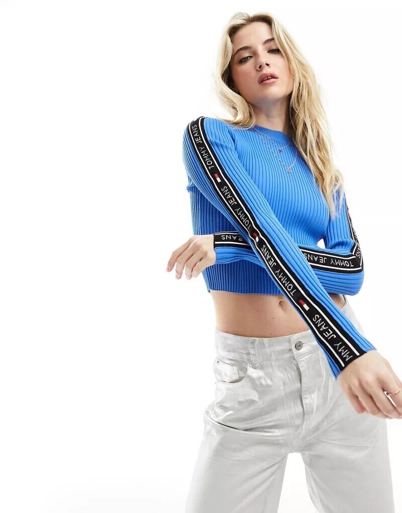 

Синий джемпер с круглым вырезом Tommy Jeans