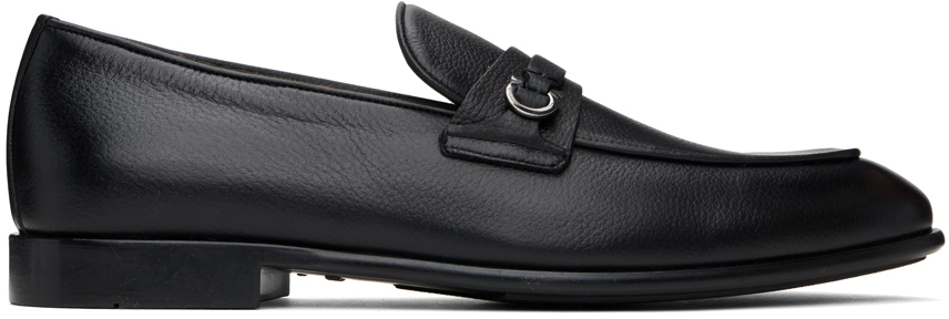 

Черные лоферы с орнаментом Gancini Ferragamo, цвет Black