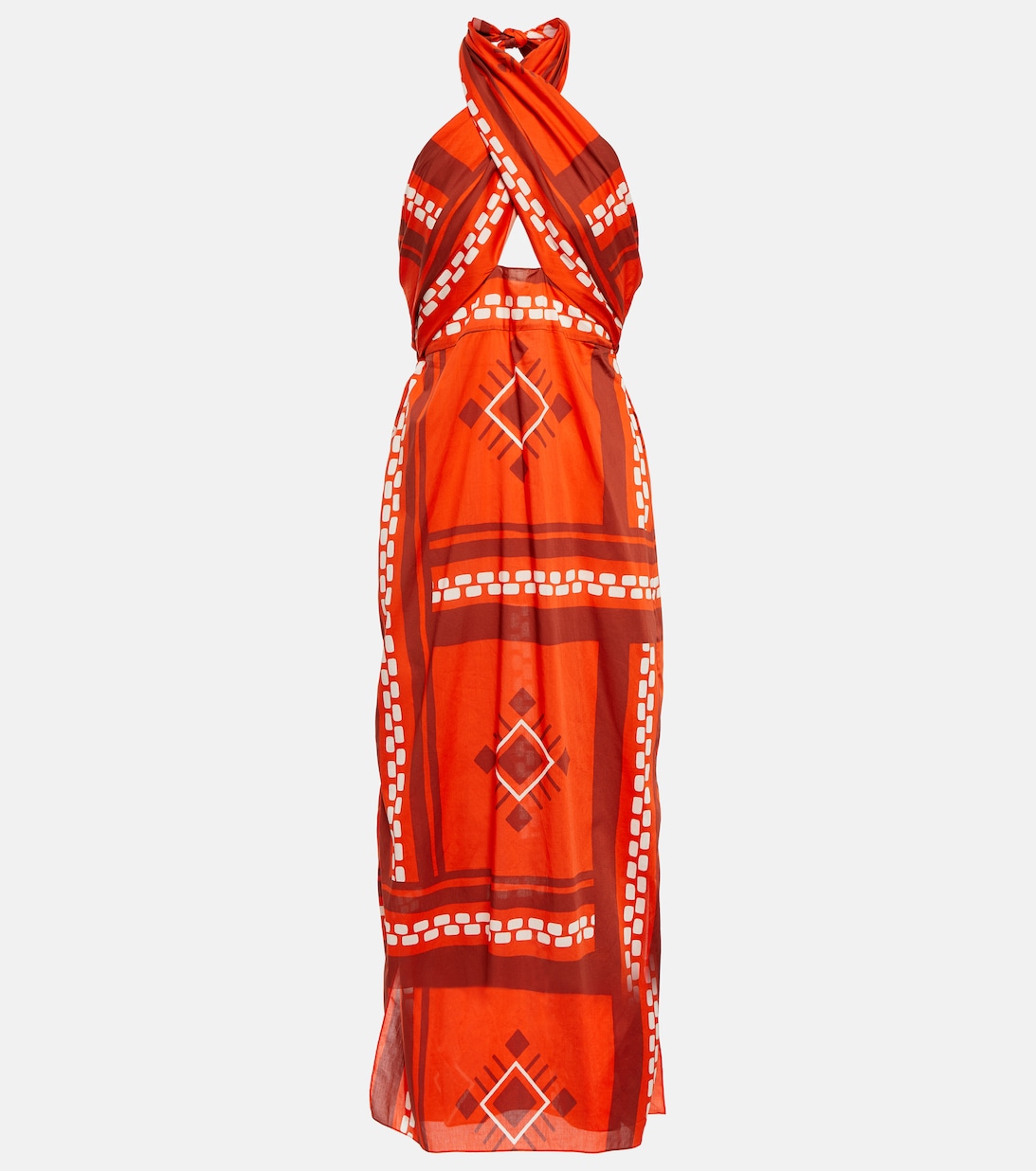 Платье макси из хлопка с принтом JOHANNA ORTIZ, разноцветный