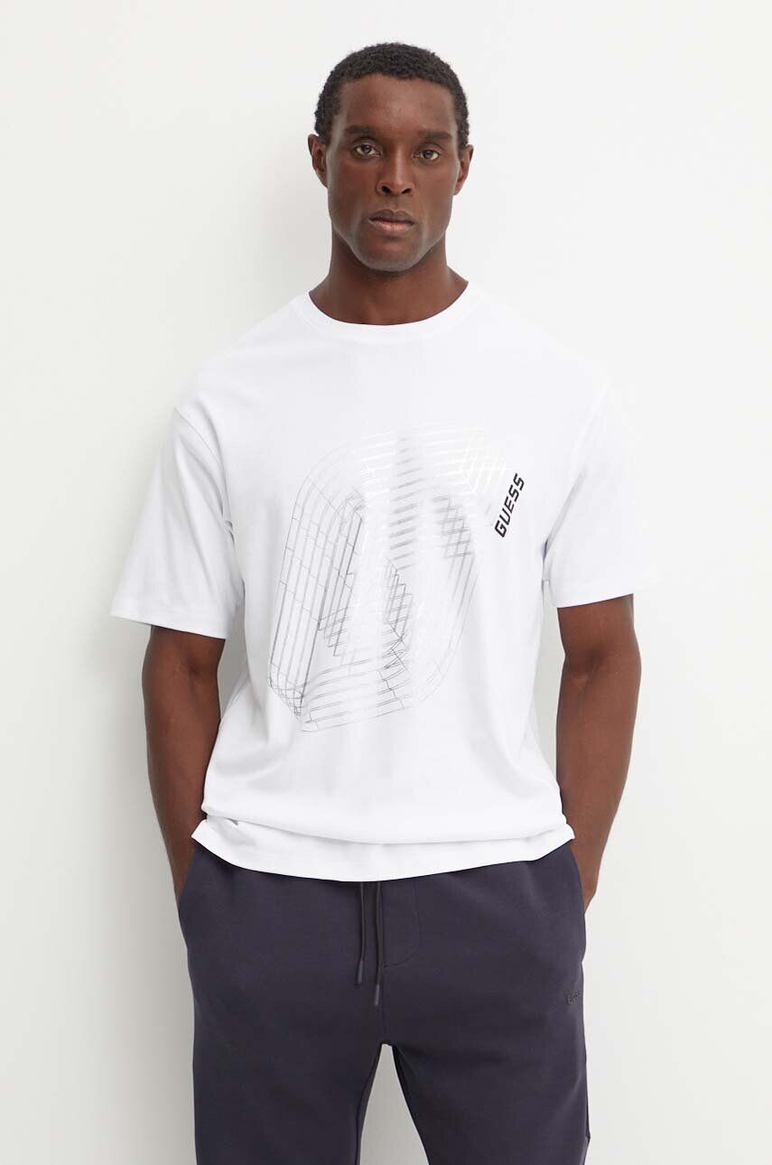 

Хлопковая футболка Guess CAPH, белый