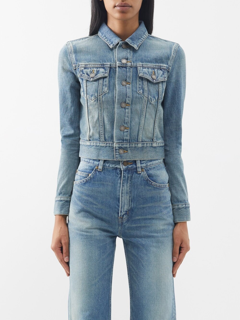 

Джинсовая куртка из органического хлопка Saint Laurent, синий