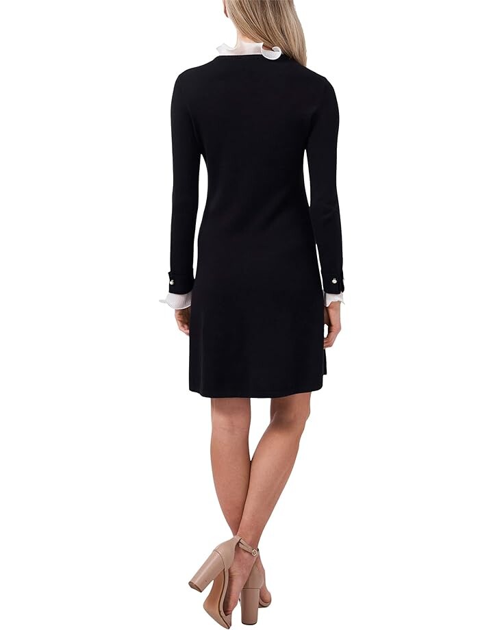 

Платье CeCe Long Sleeve Sweaterdress w/ Ruffle Neck and Cuff, цвет Rich Black