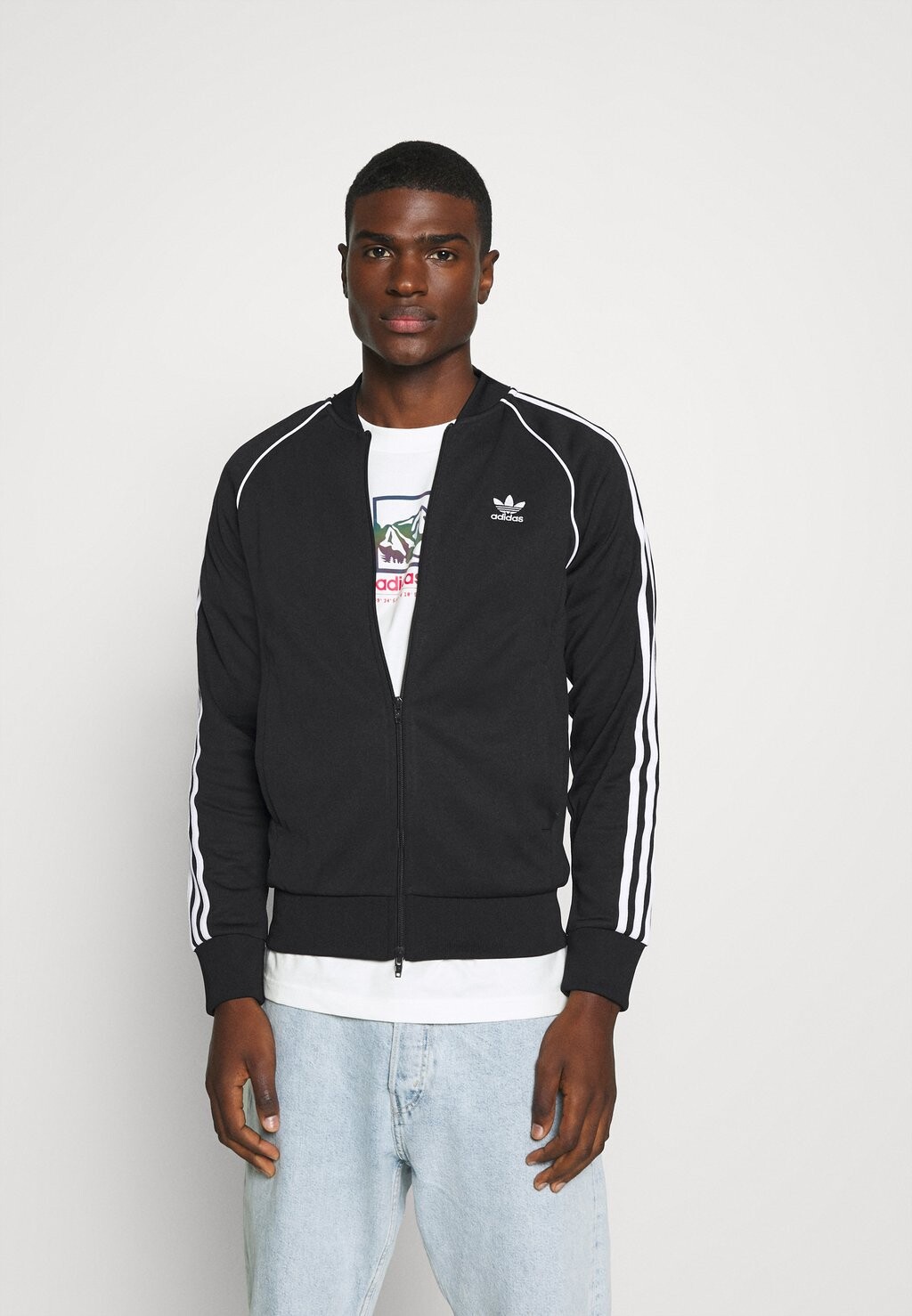 

Толстовка на молнии adidas Originals, черно-белый, Черный