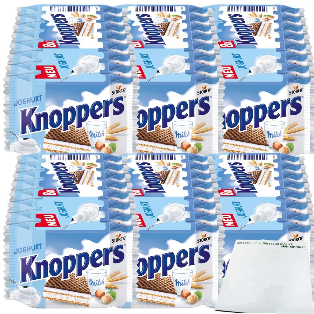 

Йогуртные вафли Knoppers с йогуртом и рубленым фундуком упаковка 6 шт. (6 упаковок по 8x25 г) + блок usy