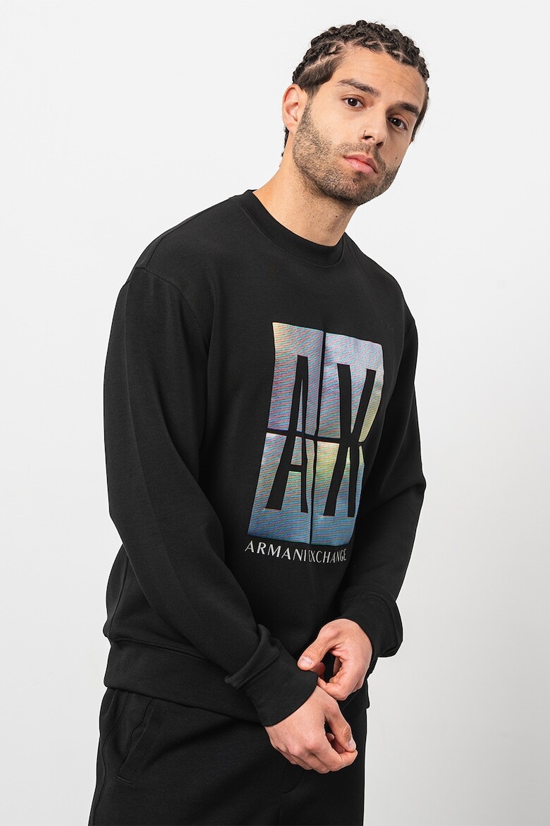 

Толстовка с модалом и логотипом Armani Exchange, черный