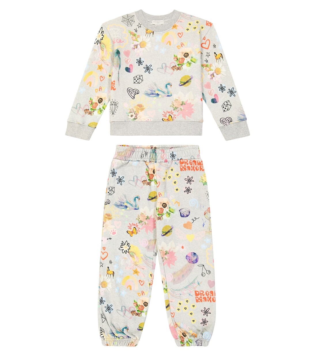 

Хлопковая толстовка и спортивные штаны с принтом Stella McCartney Kids, разноцветный