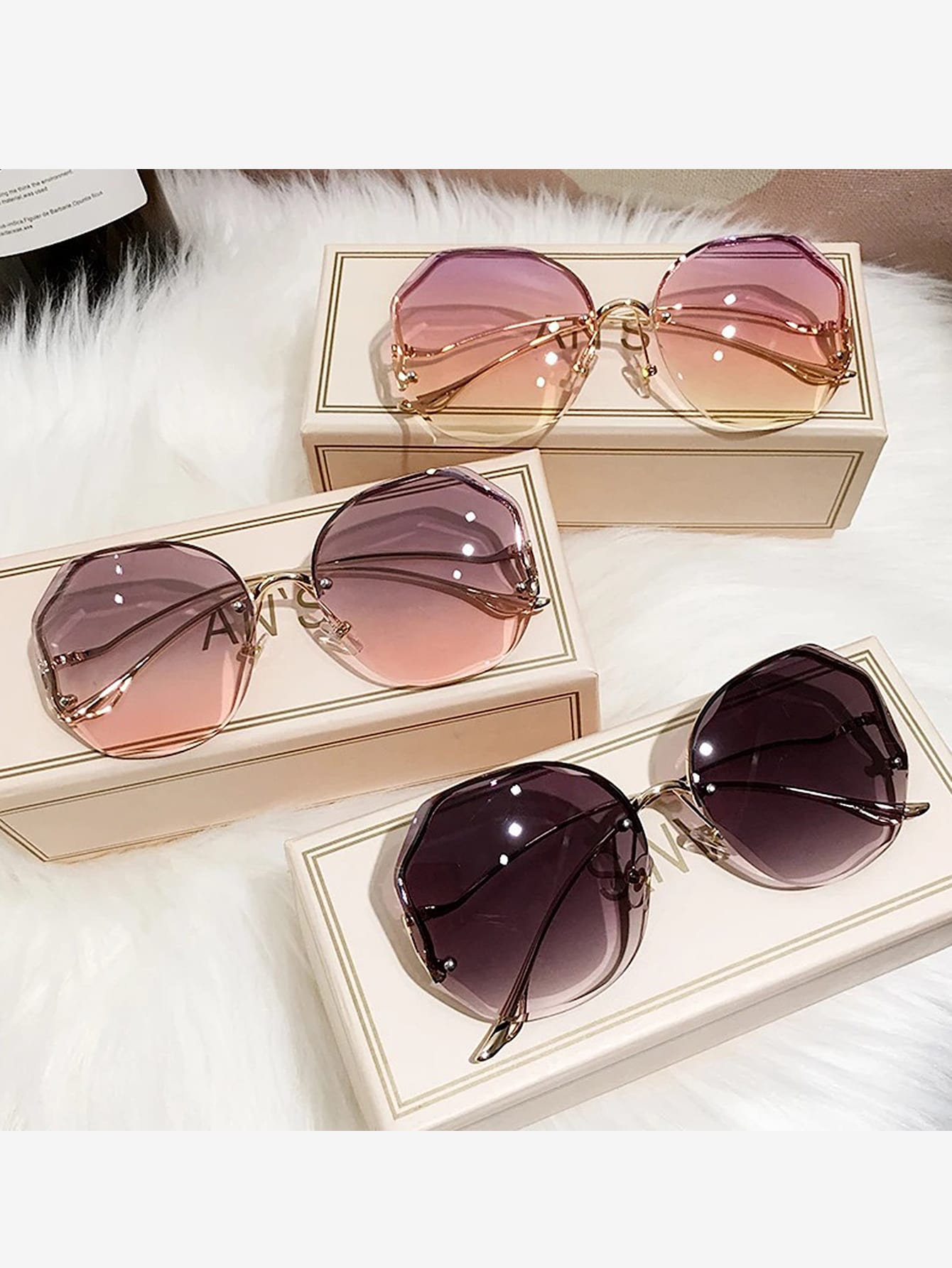 3шт женские модные солнцезащитные очки с металлической оправой UV400