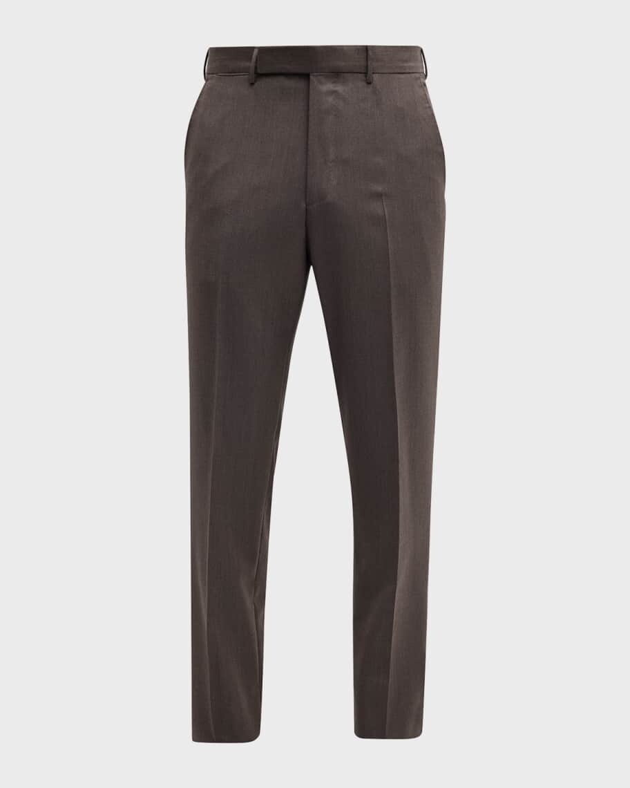 

Мужские однотонные шерстяные брюки ZEGNA, Серый
