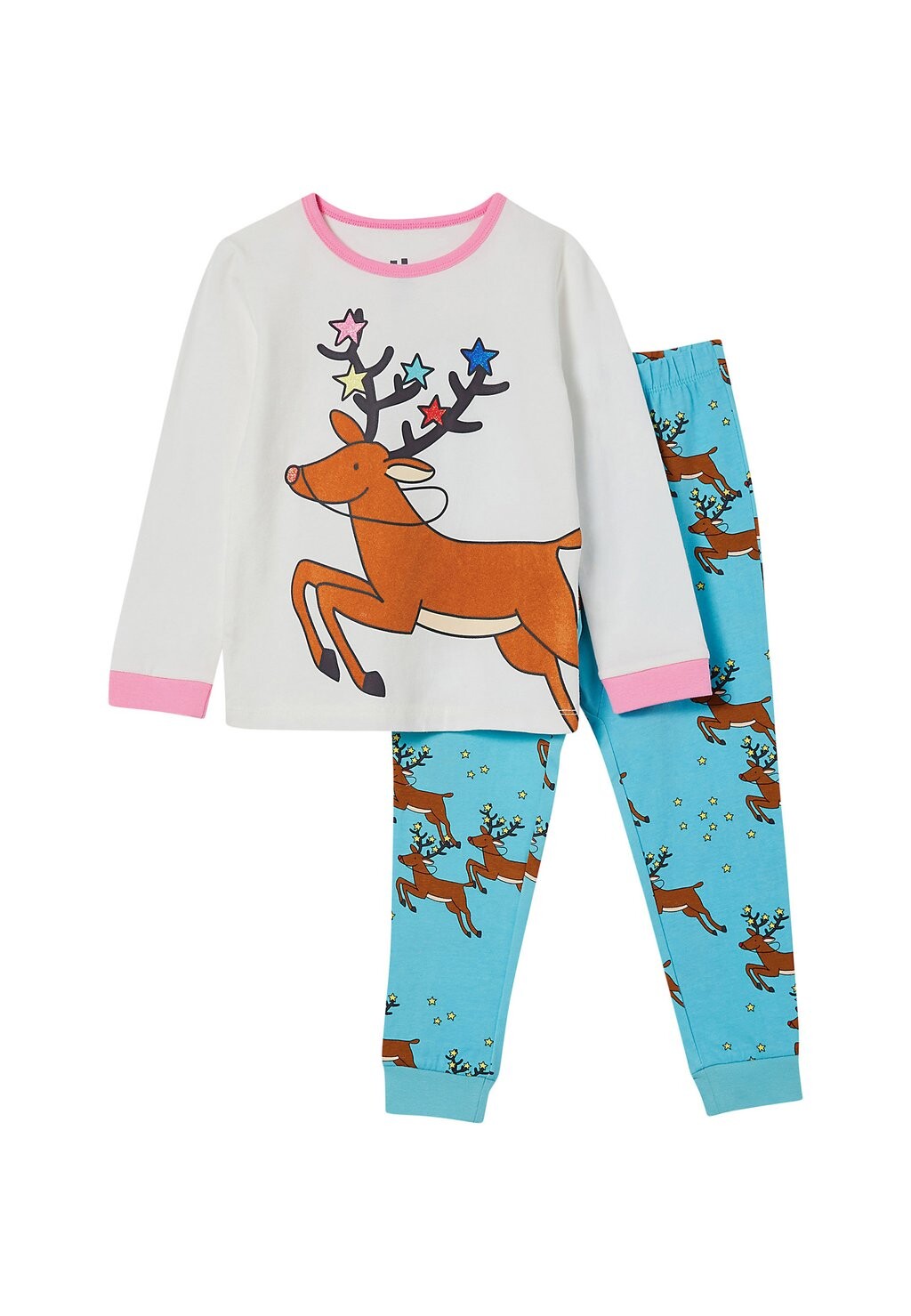 

Пижама FLORENCE LONG SLEEVE SET Cotton On, цвет heaven blue dancing reindeers