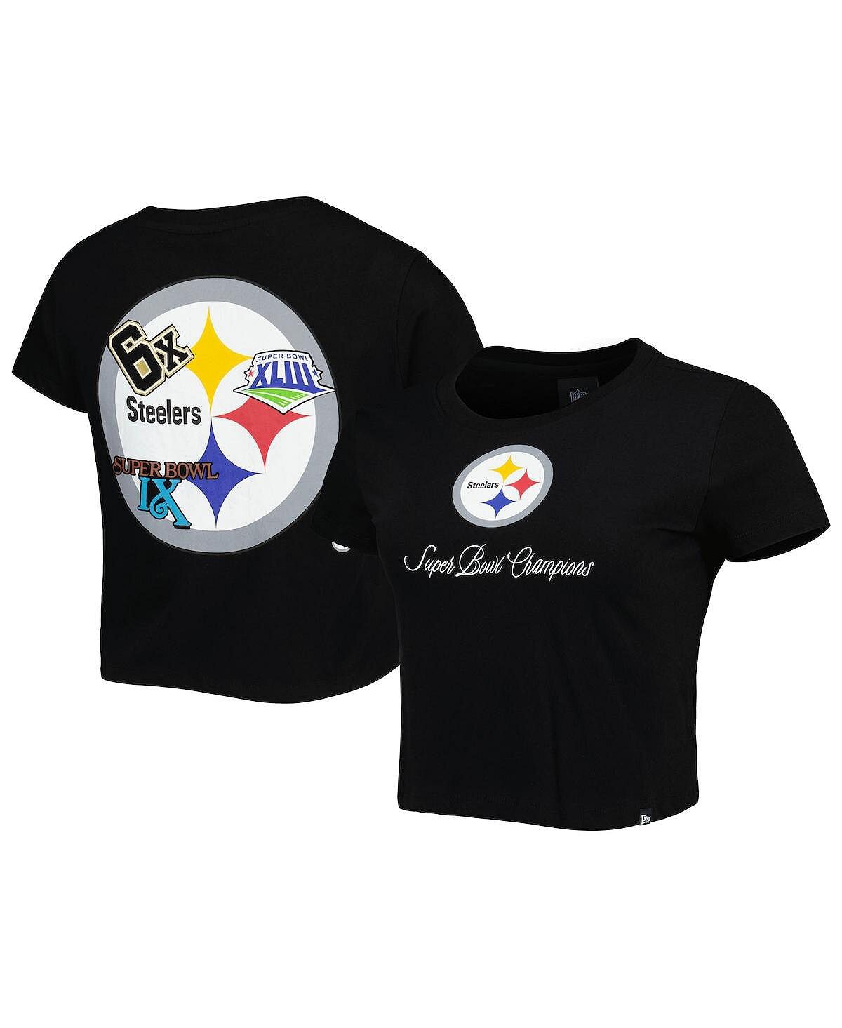 

Черная женская футболка Pittsburgh Steelers Historic Champs New Era, черный