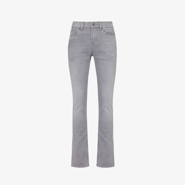 

Джинсы Slimmy Advance зауженного кроя из эластичного денима 7 For All Mankind, серый
