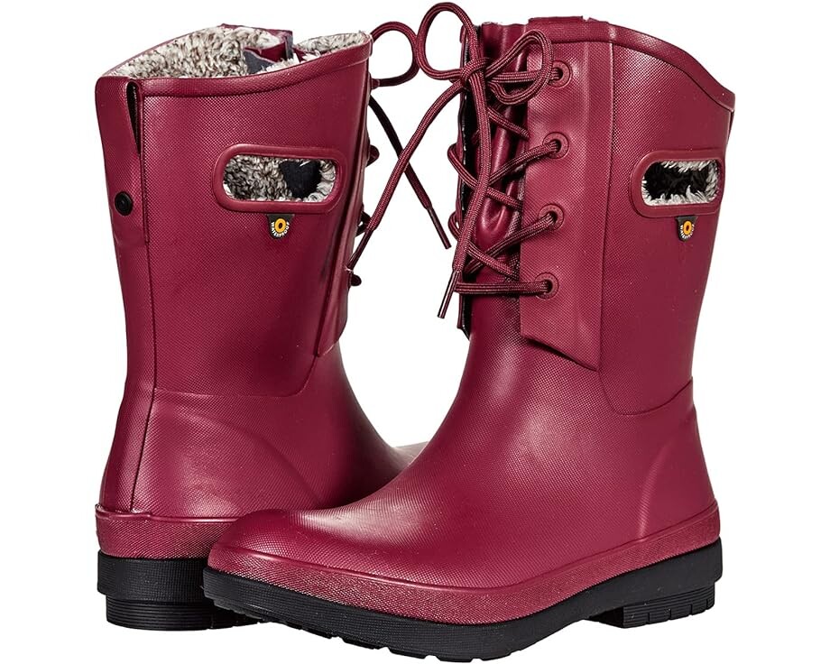 

Ботинки Bogs Amanda Plush II Lace, цвет Berry