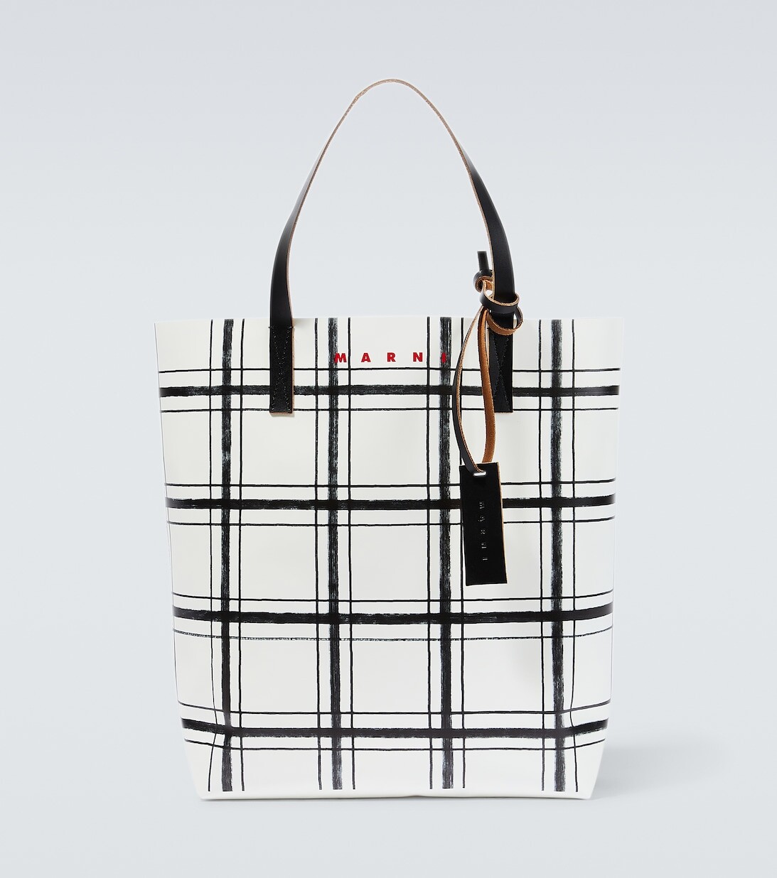 

Сумка-тоут Tribeca в клетку Marni, белый