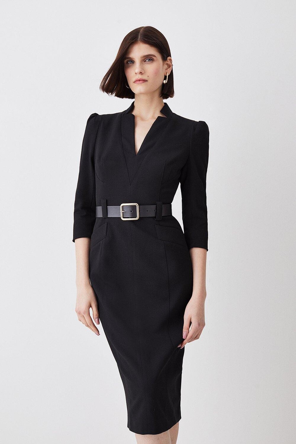 

Платье-карандаш миди с поясом Forever Karen Millen, черный