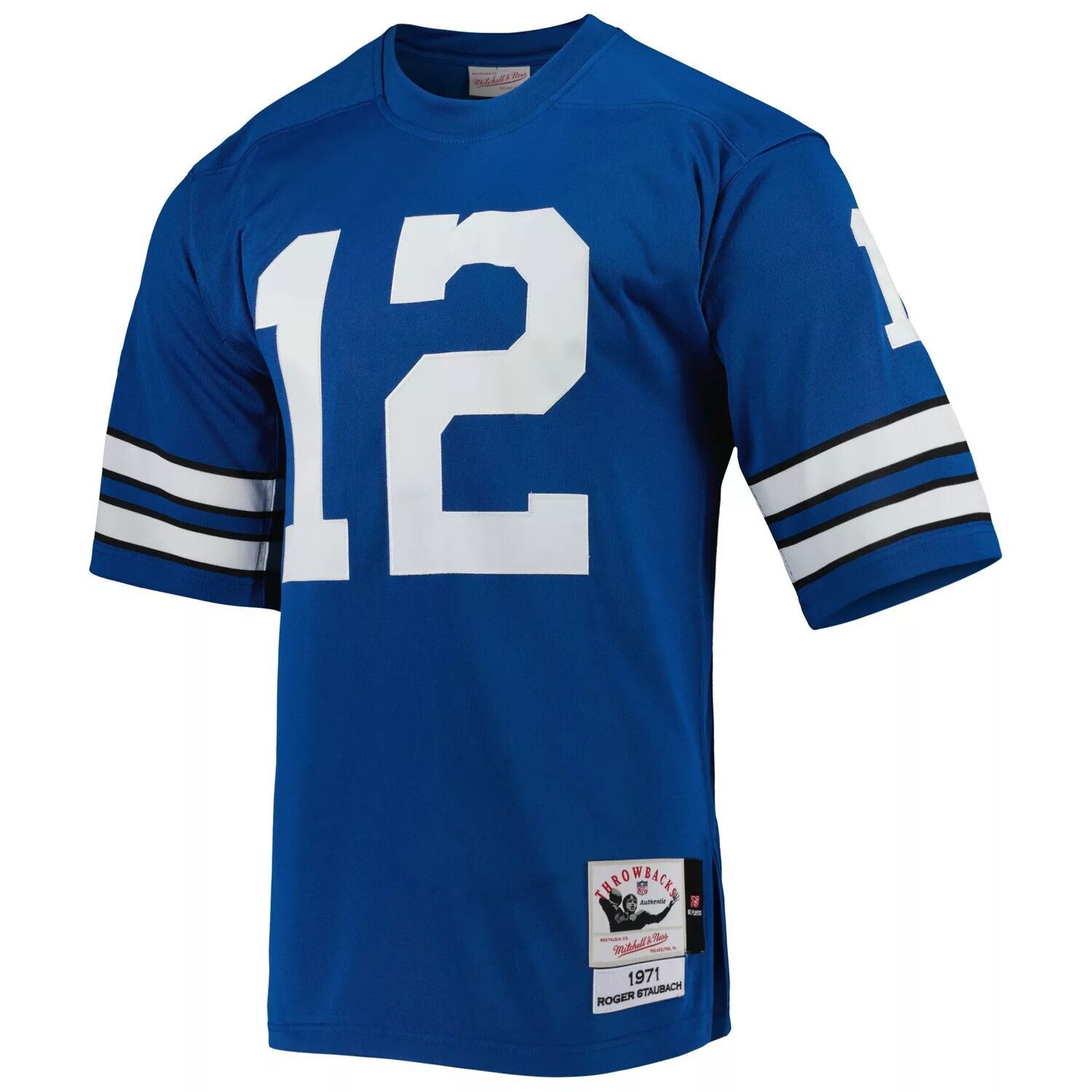 

Мужская футболка Mitchell & Ness Roger Staubach Royal Dallas Cowboys 1971 года, подлинная футболка игрока пенсионера