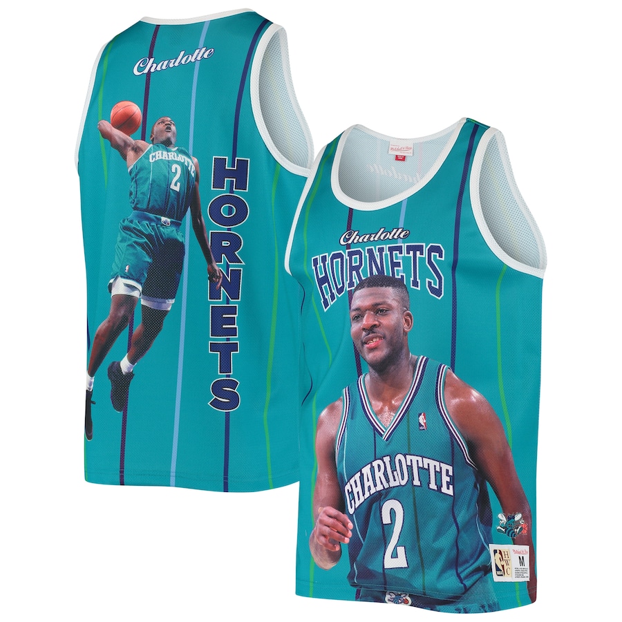 

Майка Mitchell & Ness Charlotte Hornets, бирюзовый