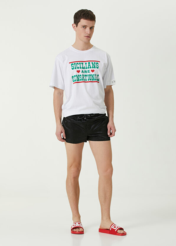 

Черный купальник с логотипом на кулиске на талии Dolce&Gabbana