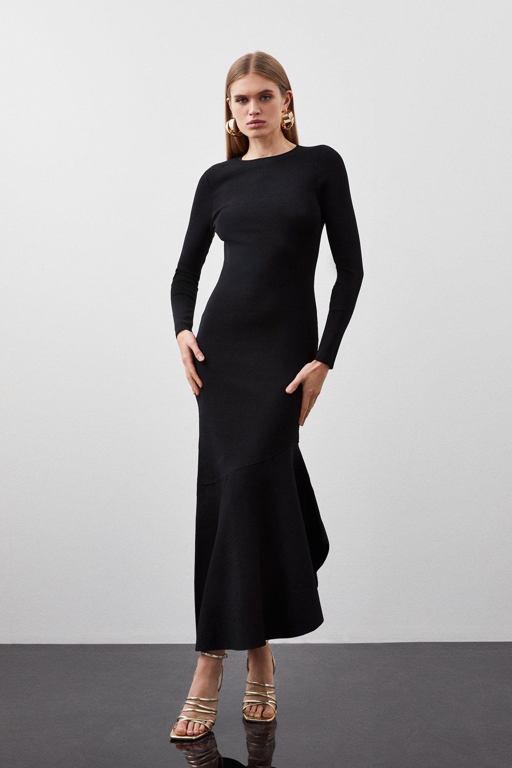 цена Асимметричное платье макси премиум-класса с драпировкой Karen Millen, черный